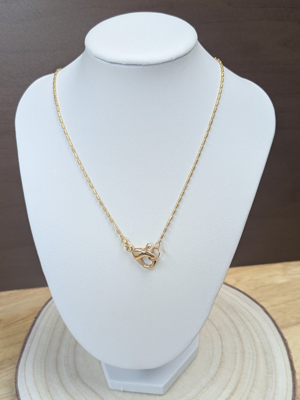 Freshwater Pearl Necklace 18KGP Textured Link Chain 18 Inch June Birthstone - Picture 6 of 9